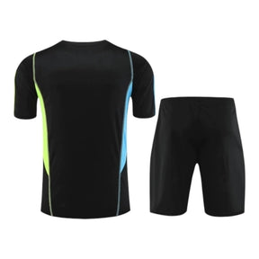 Kit Treino adulto - Camisa e Shorts - Arsenal Adidas 23/24 - Preto com detalhes em azul e amarelo