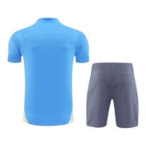 Kit Treino adulto - Camisa e Shorts - Manchester City Puma 24/25 - Azul e cinza