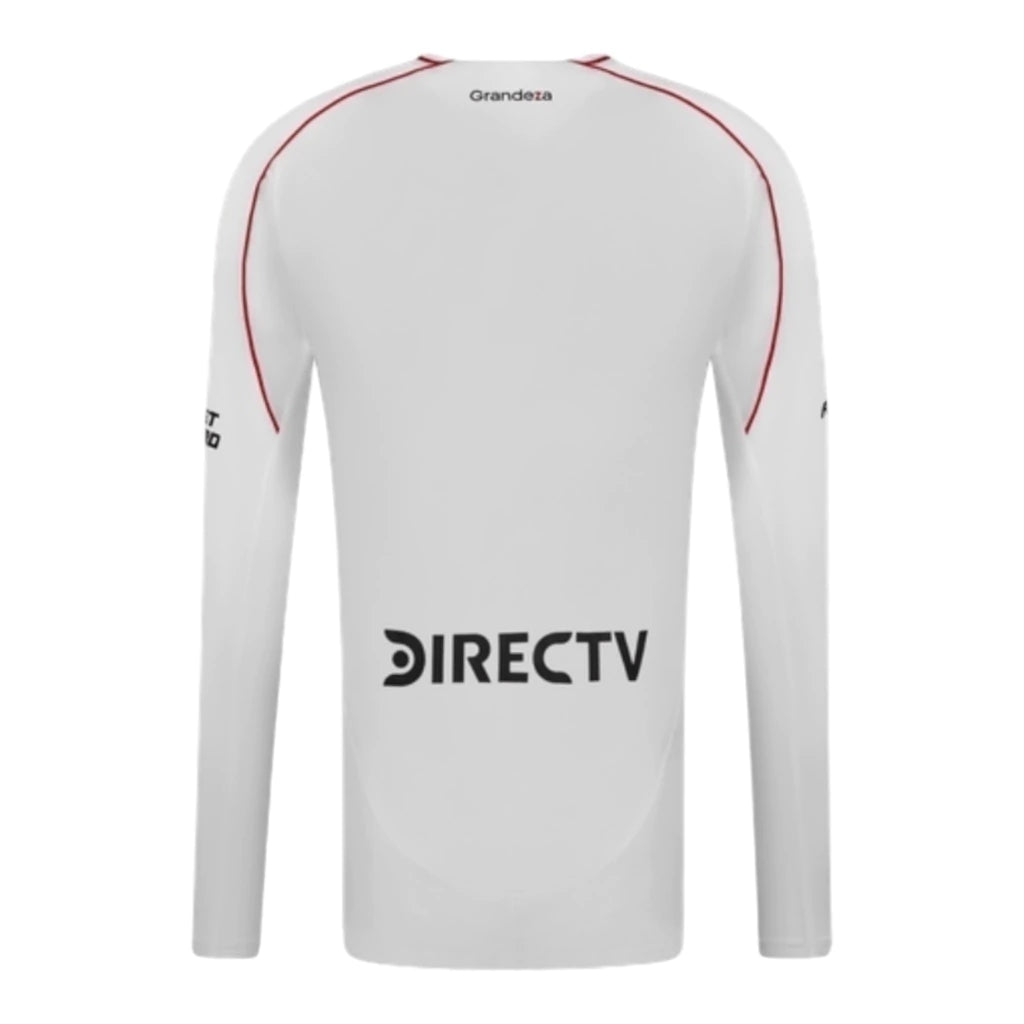 Camisa River Plate I manga longa 24/25 - Torcedor Adidas Masculina - Branca com detalhes em vermelho