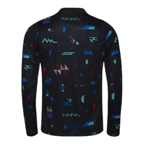 Camisa Seleção Portugal Pré-jogo 24/25 manga longa - Torcedor Nike Masculina - Preta com detalhes em azul e vermelho e verde