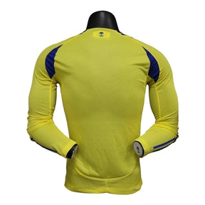 Camisa Al-Nassr I 24/25 manga longa - Jogador Adidas Masculina - Amarela com detalhes em azul