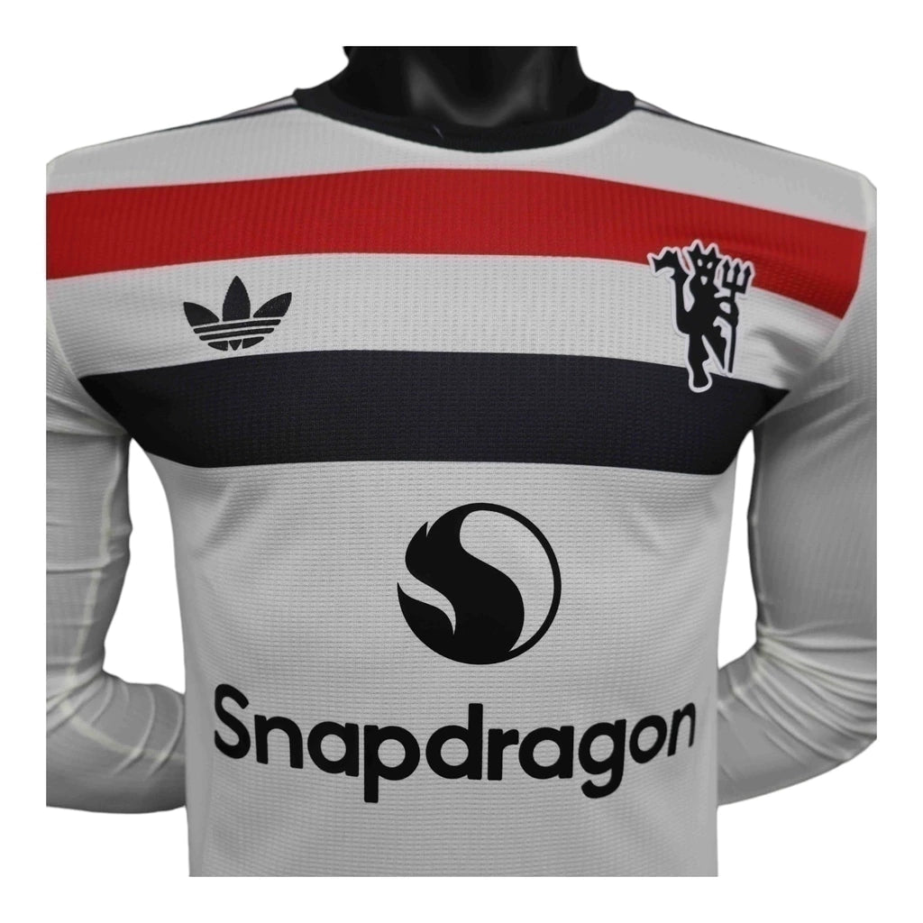 Camisa Manchester United III 24/25 manga longa - Jogador Adidas Masculina - Branca