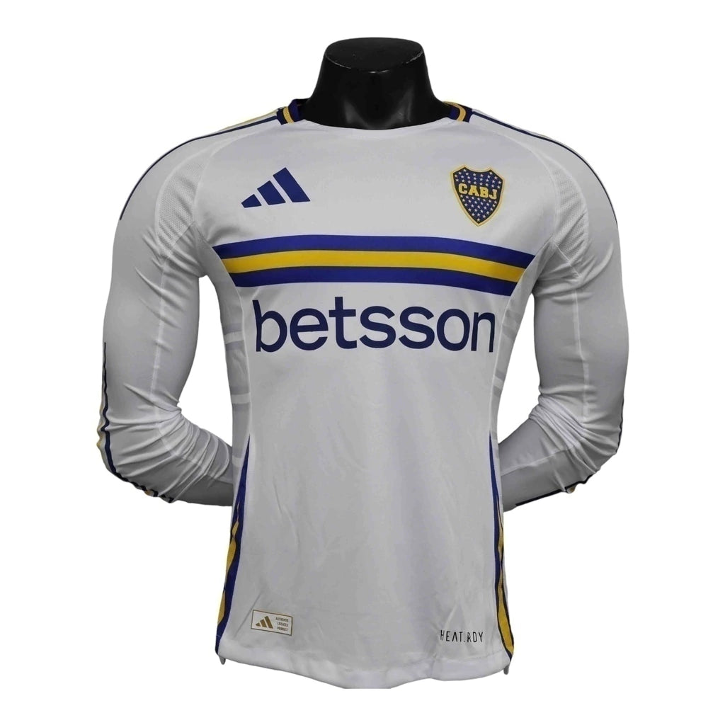 Camisa Boca Juniors II 24/25 manga longa - Jogador Adidas Masculina - Branca com detalhes em azul e amarelo