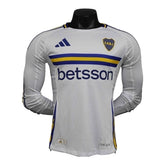 Camisa Boca Juniors II 24/25 manga longa - Jogador Adidas Masculina - Branca com detalhes em azul e amarelo