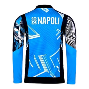 Camisa Napoli Pré-jogo 24/25 manga longa - Torcedor EA7 Masculina - Azul e Com Patrocínio