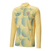 Camisa Manchester City Pré-jogo Fourth 24/25 manga longa - Torcedor Puma Masculina - Amarela com detalhes em cinza