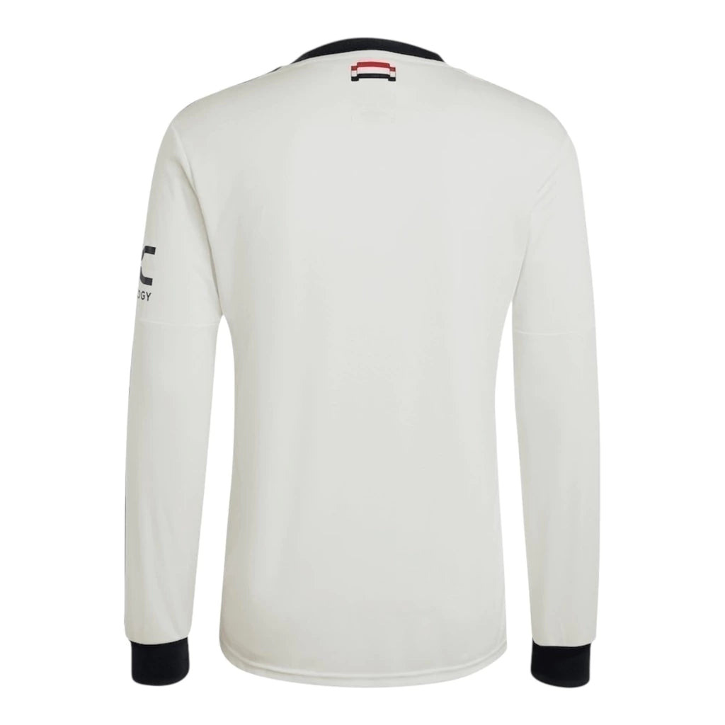 Camisa Manchester United III 24/25 manga longa - Torcedor Adidas Masculina - Branca com detalhes em preto
