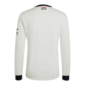 Camisa Manchester United III 24/25 manga longa - Torcedor Adidas Masculina - Branca com detalhes em preto