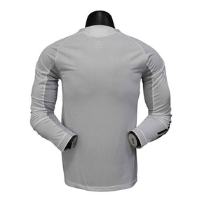 Camisa Real Madrid I 25/26 manga longa - Jogador Adidas Masculina - Branca com detalhes em amarelo