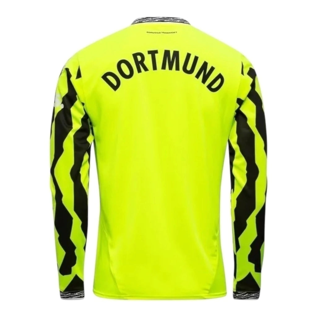 Camisa Borussia Dortmund Edição especial de Aniversário 24/25 manga longa - Torcedor Puma Masculina - Amarela neon com detalhes em preto