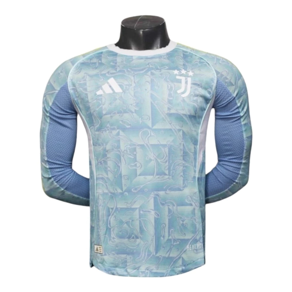 Camisa Juventus II 25/26 manga longa - Jogador Adidas Masculina - Azul com detalhes em branco e amarelo