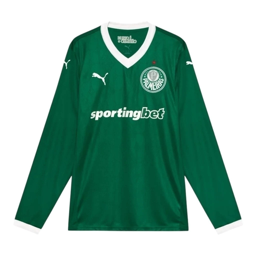 Camisa Palmeiras I 25/26 manga longa - Torcedor Puma Masculina - Verde