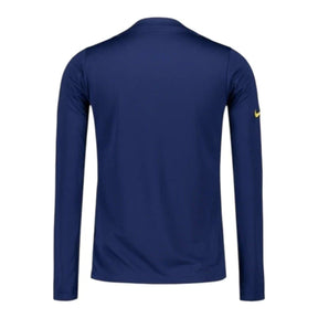 Camisa Atlético de Madrid Pré-jogo II 25/26 manga longa - Torcedor Nike Masculina - Azul e amarela