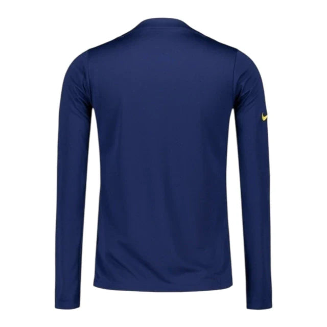 Camisa Atlético de Madrid Pré-jogo II 25/26 manga longa - Torcedor Nike Masculina - Azul e amarela