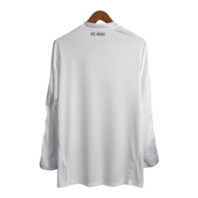 Camisa Retrô Real Madrid I 10/11 manga longa - Masculina Adidas - Branca com detalhes em azul
