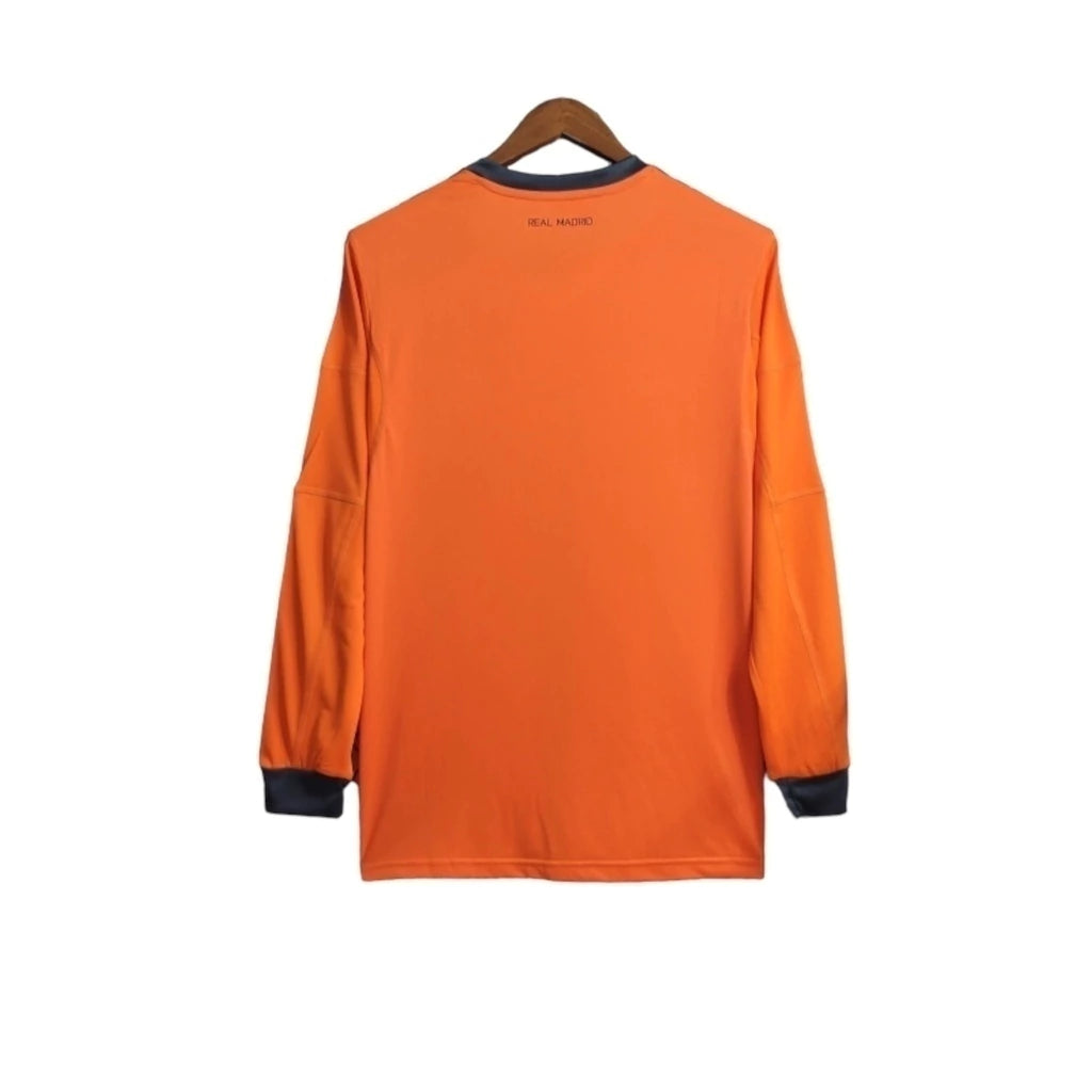 Camisa Retrô Real Madrid II 13/14 manga longa - Masculina Adidas - Laranja com detalhes em cinza