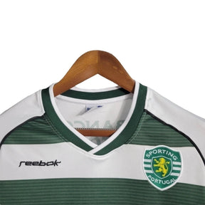 Camisa Retrô Sporting Lisboa I 2001/2003 manga longa - Reebok Masculina - Branca com detalhes em verde