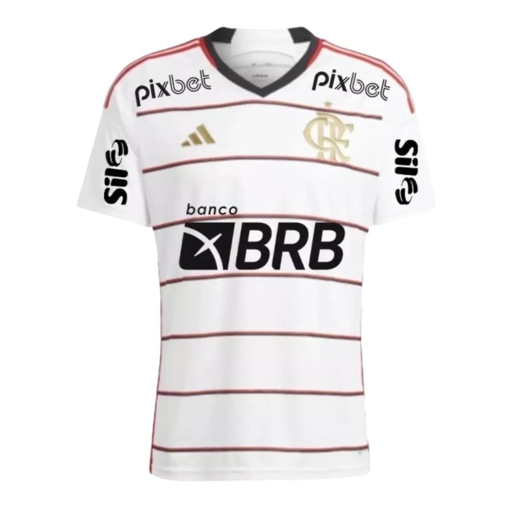 Camisa Flamengo II 23/24 - Torcedor Adidas Masculina - Branca com Patrocinio - (Pronta entrega)