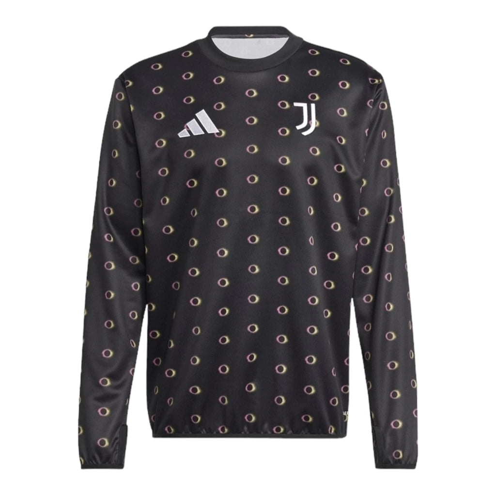 Camisa Juventus Pré-jogo 24/25 manga longa - Torcedor Adidas Masculina - Preta