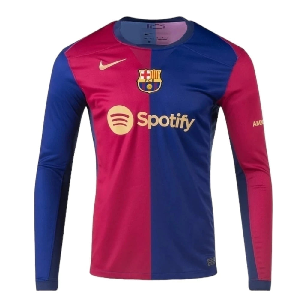 Camisa Barcelona I 24/25 manga longa - Torcedor Nike Masculina - Azul e vermelha