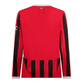 Camisa AC Milan I 24/25 manga longa - Torcedor Puma Masculina - Vermelha e preta com detalhes em branco