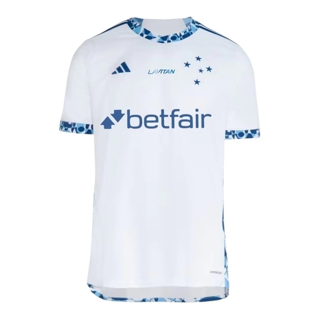 Camisa Cruzeiro II 24/25 - Torcedor Adidas Masculina - Branca com detalhes em azul