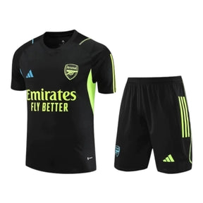 Kit Treino adulto - Camisa e Shorts - Arsenal Adidas 23/24 - Preto com detalhes em azul e amarelo