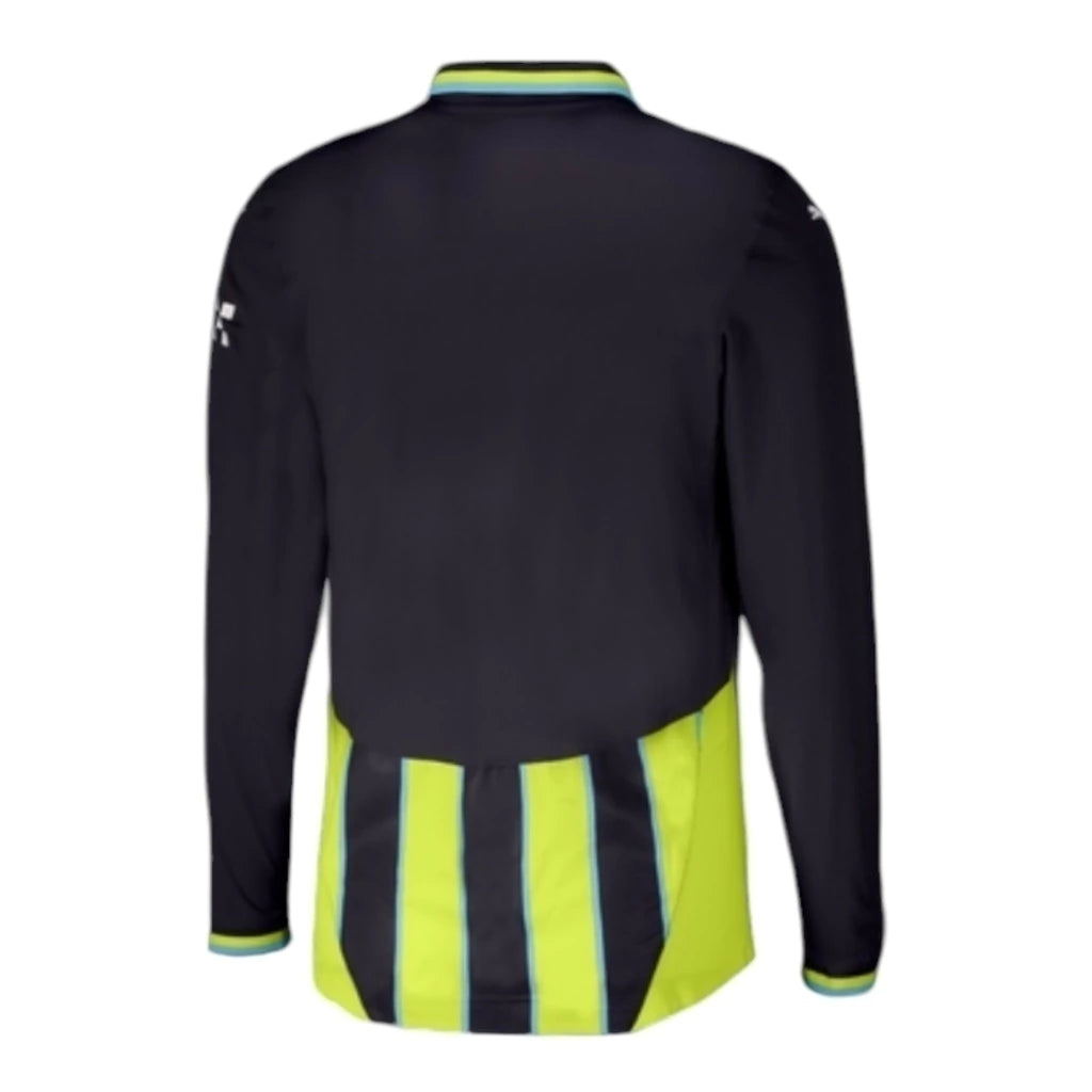 Camisa Manchester City II 24/25 manga longa - Torcedor Puma Masculina - Preta e amarela com detalhes em azul