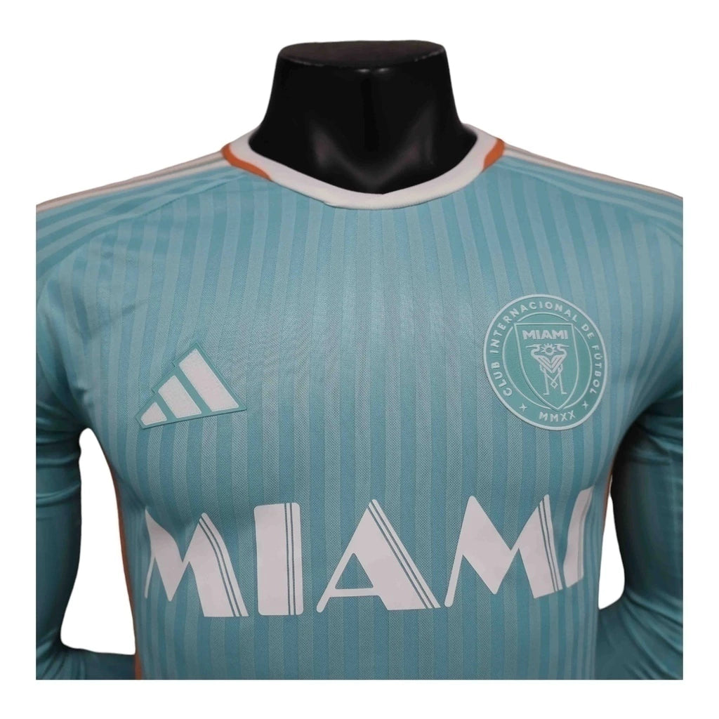 Camisa Inter Miami III 24/25 manga longa - Jogador Adidas Masculina - Verde com detalhes em rosa