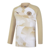 Camisa Manchester City Pré-jogo 24/25 manga longa - Torcedor Puma Masculina - Bege