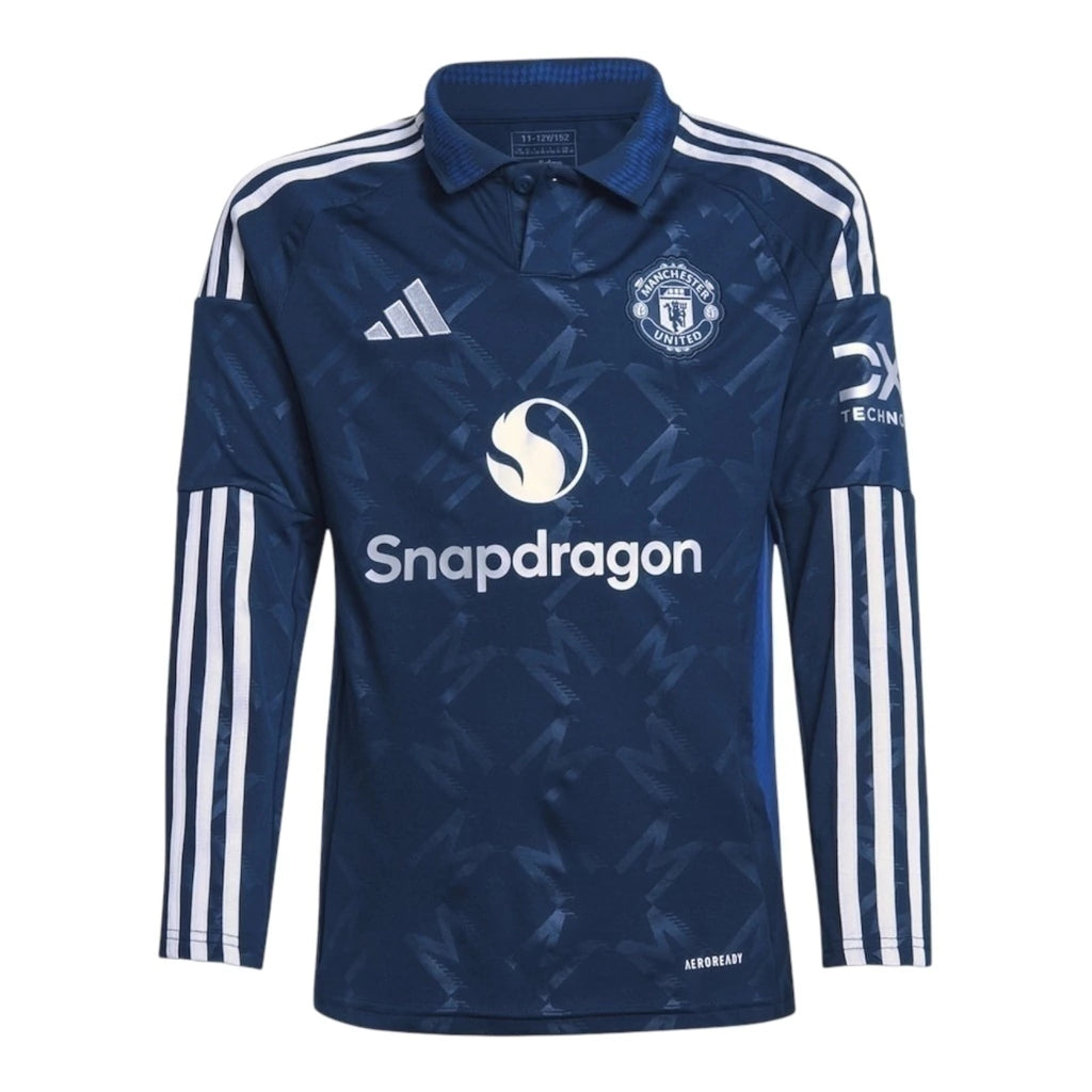 Camisa Manchester United II 24/25 manga longa - Torcedor Adidas Masculina - Azul com detalhes em branco