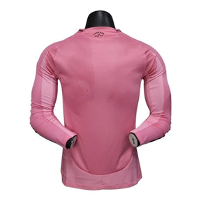 Camisa Inter Miami I 25/26 manga longa - Jogador Adidas Masculina - Rosa com detalhes em preto