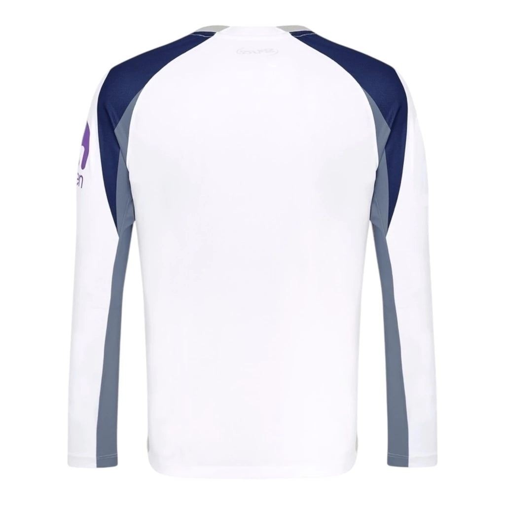 Camisa Tottenham I 25/26 manga longa - Torcedor Nike Masculina - Branca com detalhes em azul