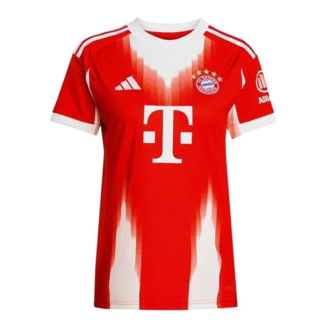 Camisa Bayern de Munique I 25/26 - Torcedor Adidas Feminina - Vermelha com detalhes em branco
