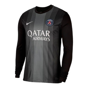 Camisa Paris Saint-Germain Goleiro 25/26 - Torcedor Nike Masculina - Preta com detalhes em branco