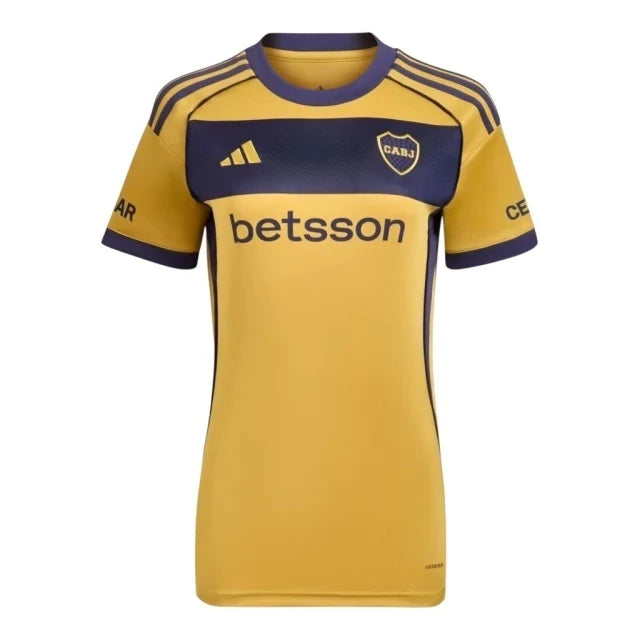 Camisa Boca Juniors II 25/26 - Torcedor Adidas Feminina - Amarela com detalhes em azul