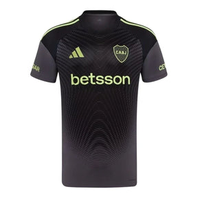 Camisa Boca Juniors Goleiro 25/26 - Torcedor Adidas Masculina - Preta com detalhes em cinza e verde