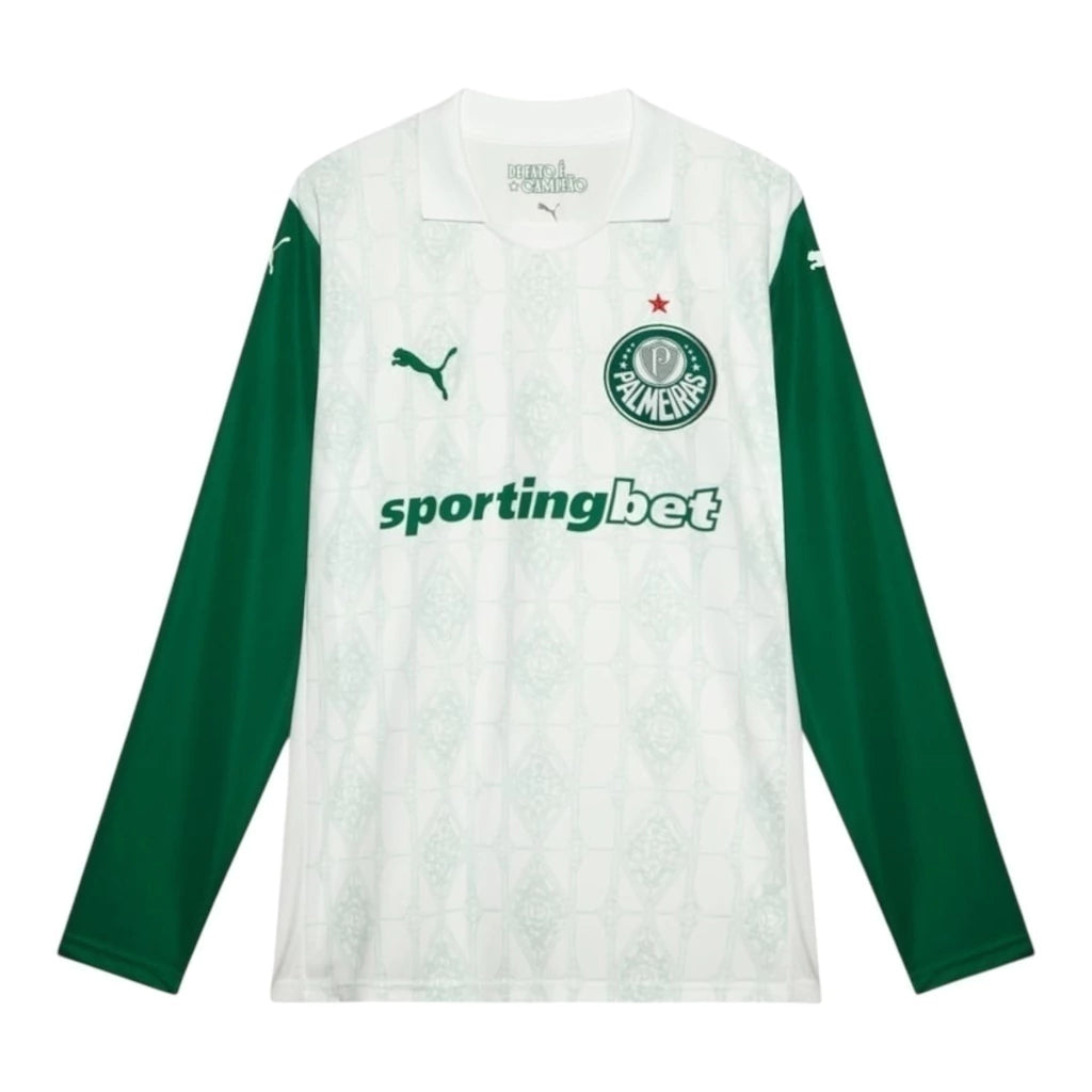 Camisa Palmeiras II 25/26 manga longa - Torcedor Puma Masculina - Branca e verde