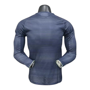 Camisa Real Madrid II 25/26 manga longa - Jogador Adidas Masculina - Azul com detalhes em amarelo