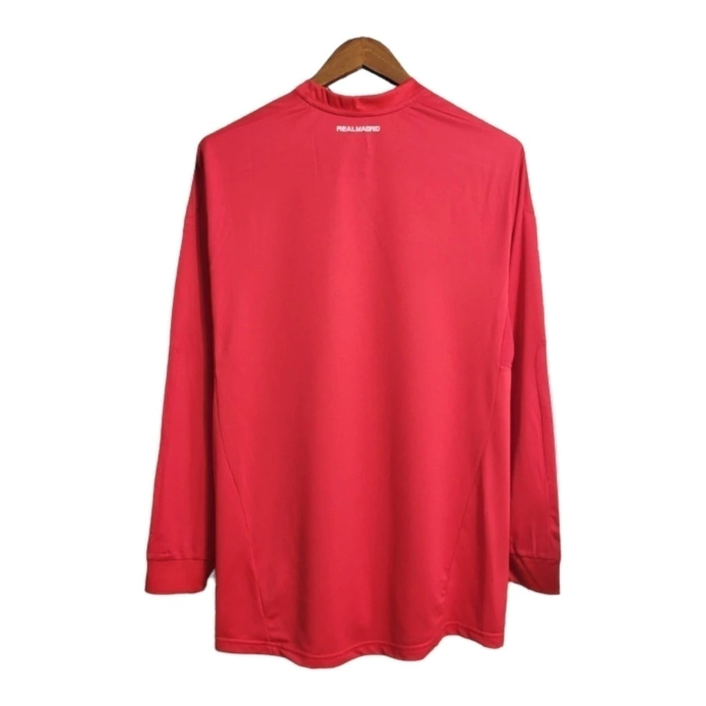 Camisa Retrô Real Madrid II 11/12 manga longa - Masculina Adidas - Vermelha com detalhes em branco