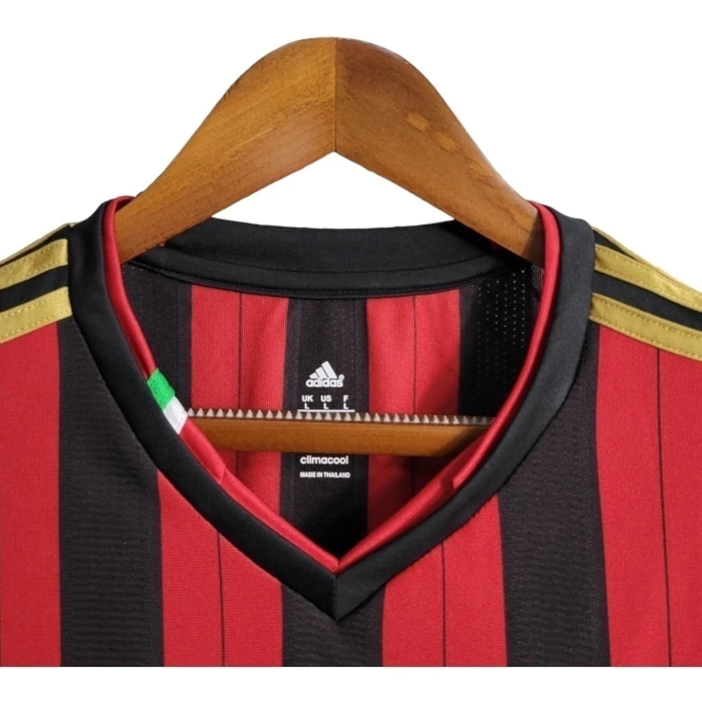 Camisa Retrô AC Milan 2013/2014 manga longa - Masculina Adidas - Preta e vermelha com detalhes em dourado