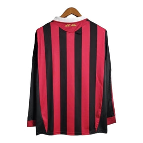 Camisa Retrô AC Milan I 2009/2010 manga longa - Masculina Adidas - Preta e vermelha com detalhes em branco