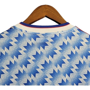 Camisa Retrô Manchester United II 1990/1992 manga longa - Masculina Adidas - Azul com detalhes em branco e vermelho