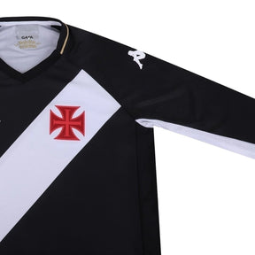 Camisa Vasco da Gama I 23/24 manga longa - Torcedor Kappa Masculina - Preta e branca