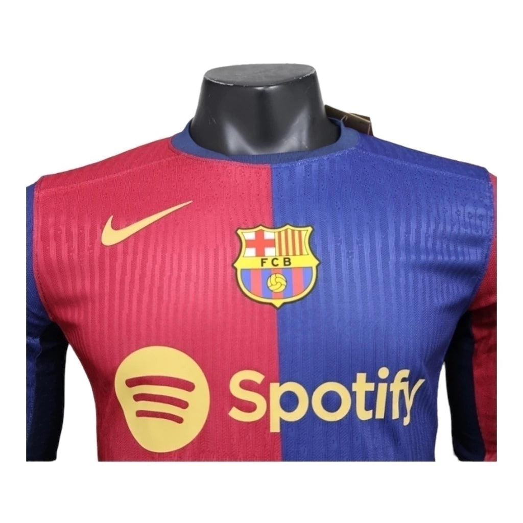 Camisa Barcelona I 24/25 manga longa - Jogador Nike Masculina - Azul e vermelha