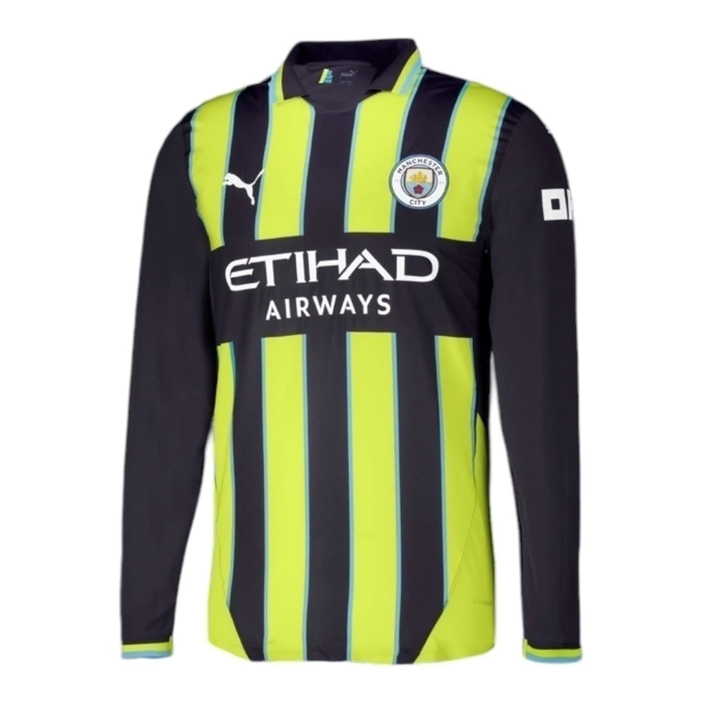 Camisa Manchester City II 24/25 manga longa - Torcedor Puma Masculina - Preta e amarela com detalhes em azul