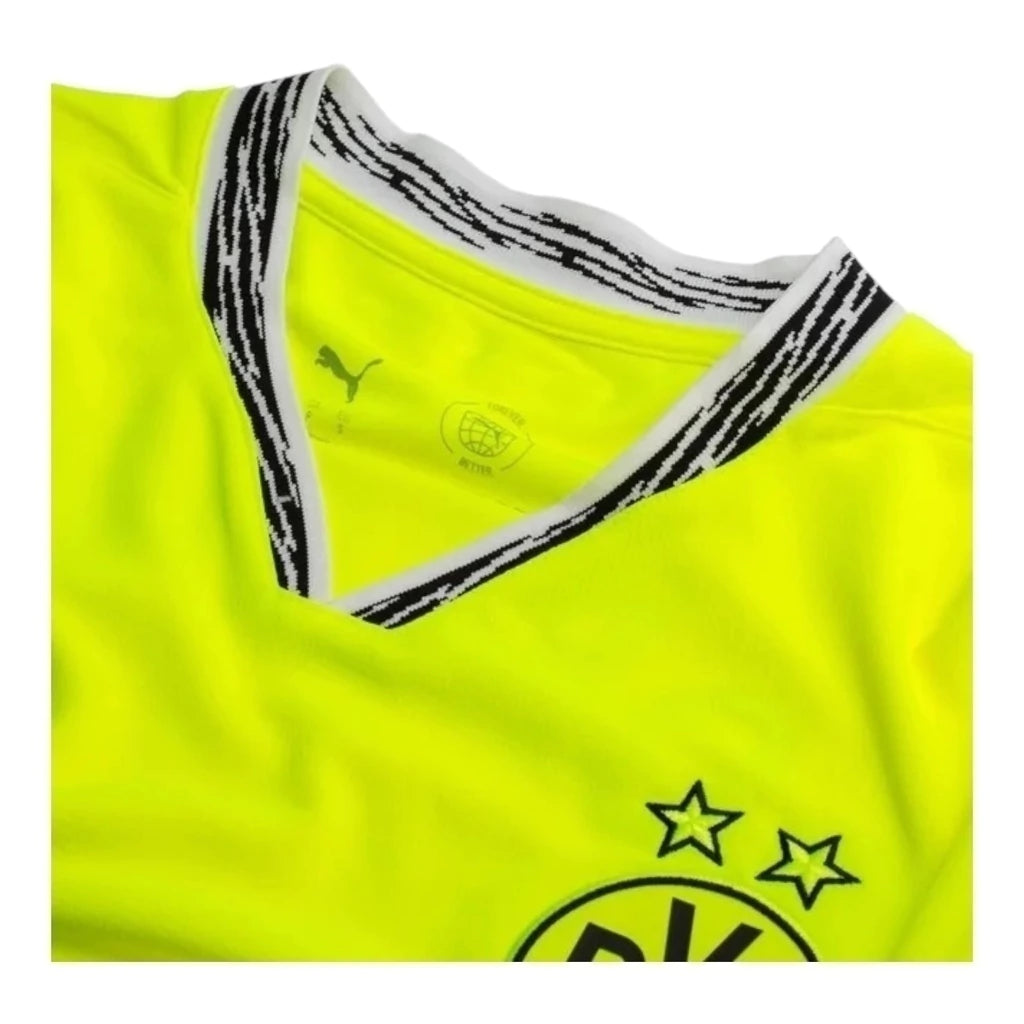 Camisa Borussia Dortmund Edição especial de Aniversário 24/25 manga longa - Torcedor Puma Masculina - Amarela neon com detalhes em preto