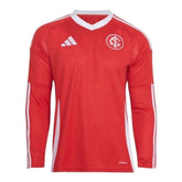 Camisa Internacional I 25/26 manga longa - Torcedor Adidas Masculina - Vermelha com detalhes em branco