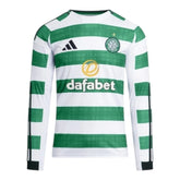 Camisa Celtic I 25/26 manga longa - Torcedor Adidas Masculina - Branca e verde