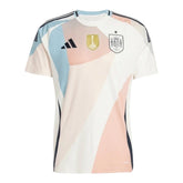 Camisa Seleção Espanha Eurocopa II 25/26 - Torcedor Adidas Masculina - Branca com detalhes em rosa e azul